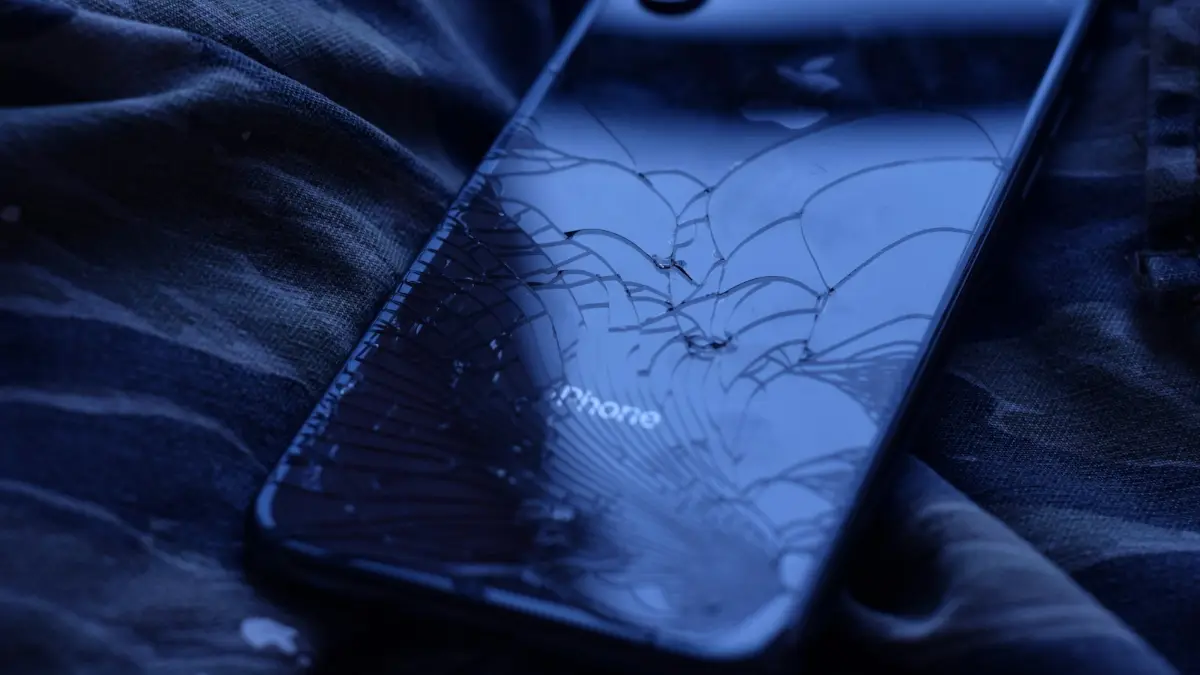 Vitre arrière d'iPhone fissurée, à remplacer